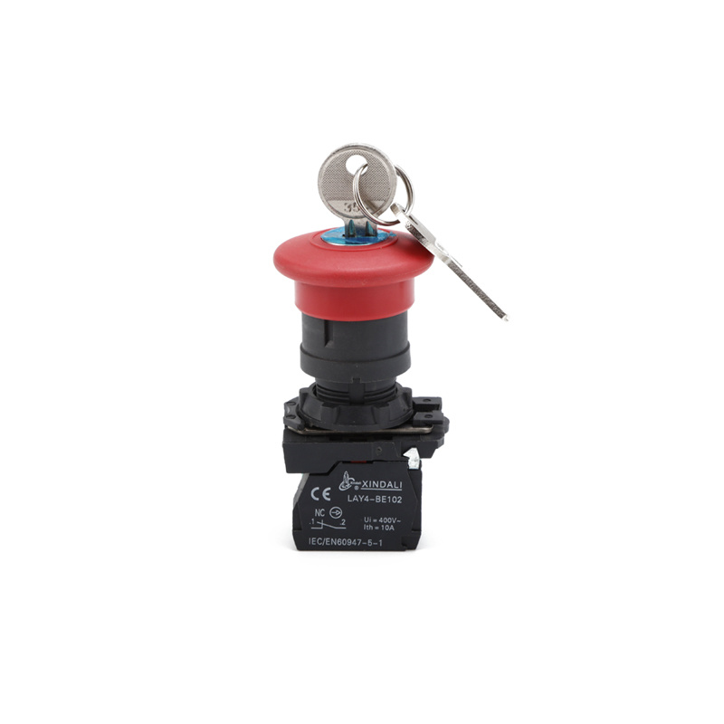 emergency push button switch with key emergency button with lock LAY4-ES142