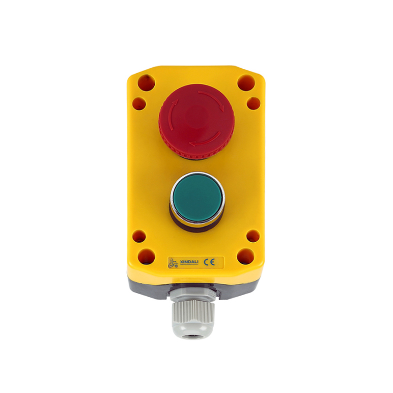2 holes push button switch control box red mushroom head push button boxXDL75-JB261P