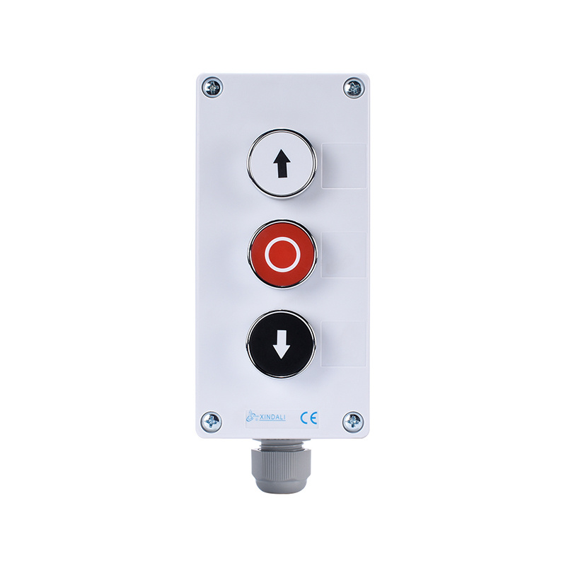 3 holes metal button spring return push Button control box XDL55-BB334P