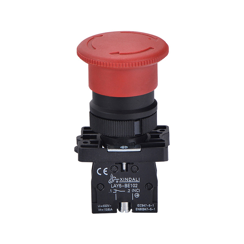 emergency stop 40mm turn to release mushroom push button switch LAY5-ES542